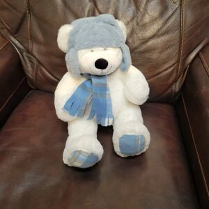 Charming Plush Bear with Blue Accessories